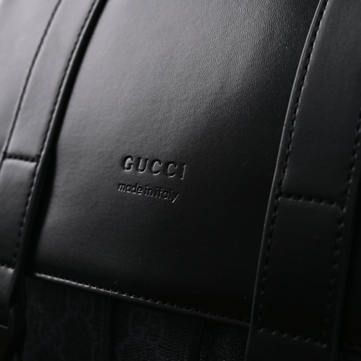 Gucci GG Supreme Monogram Backpack with Web Stripe
